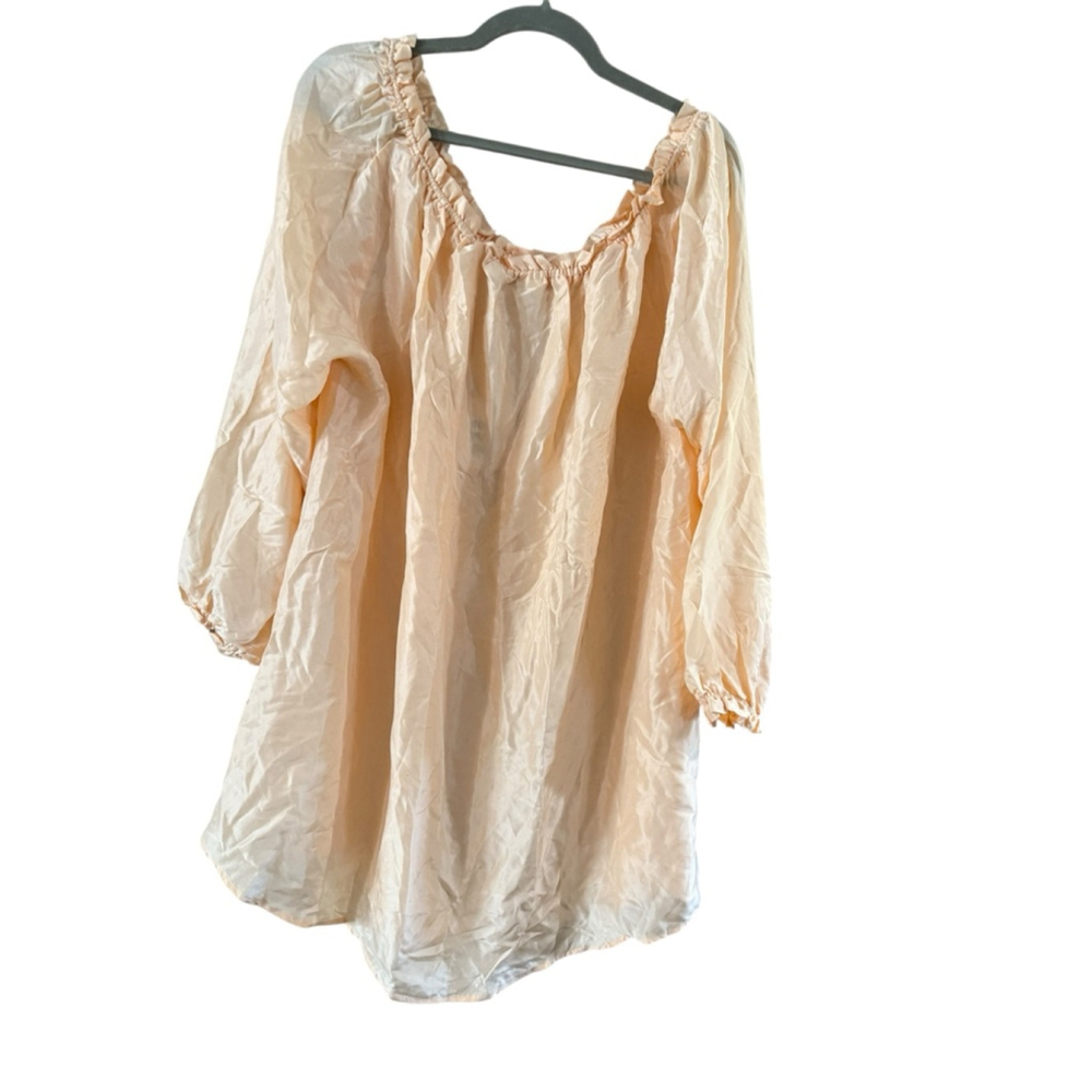 CW Electra Peach Ombre Silk Off Shoulder Blouse Medium - Picture 3 of 8